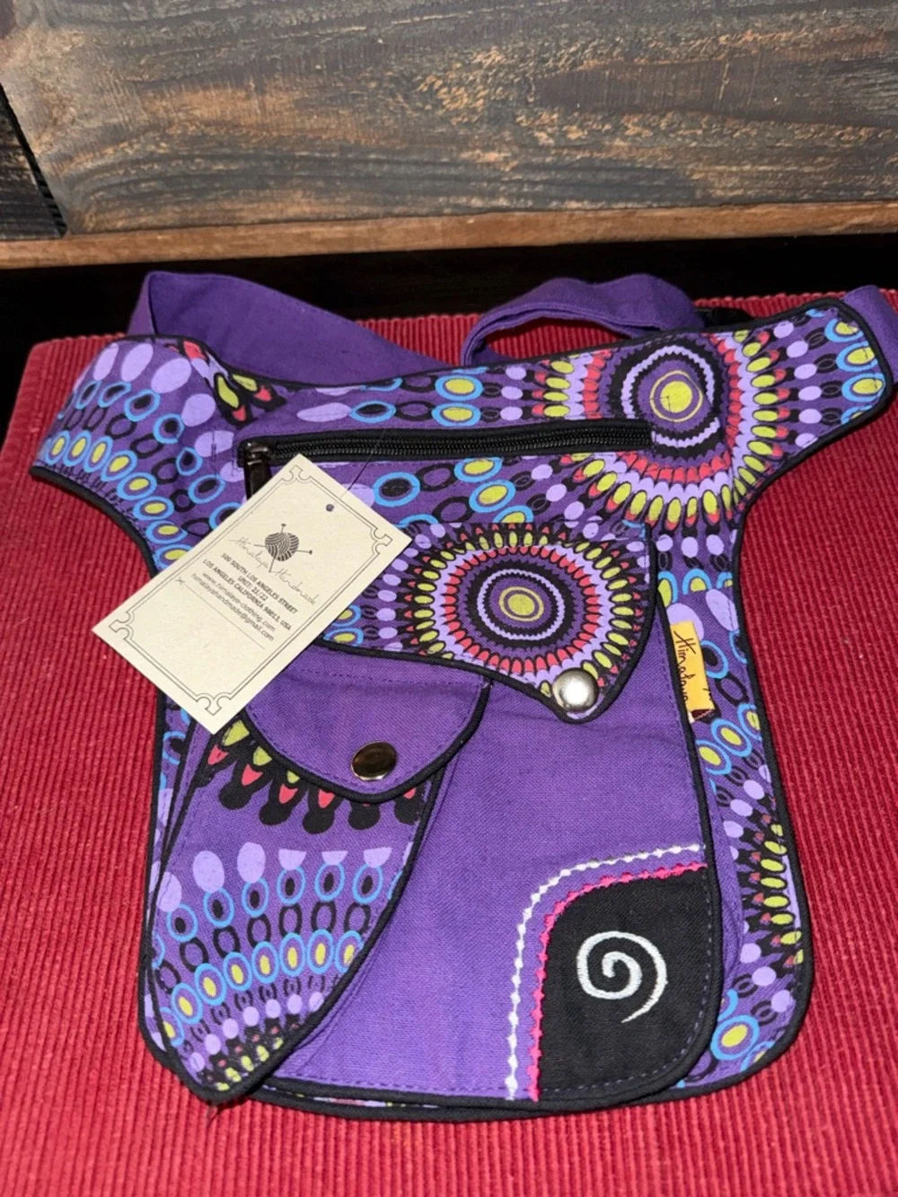 Purple Mandala and unique Black Pattern Waist Wrap Bags (2 bags) - Picture 1 of 4